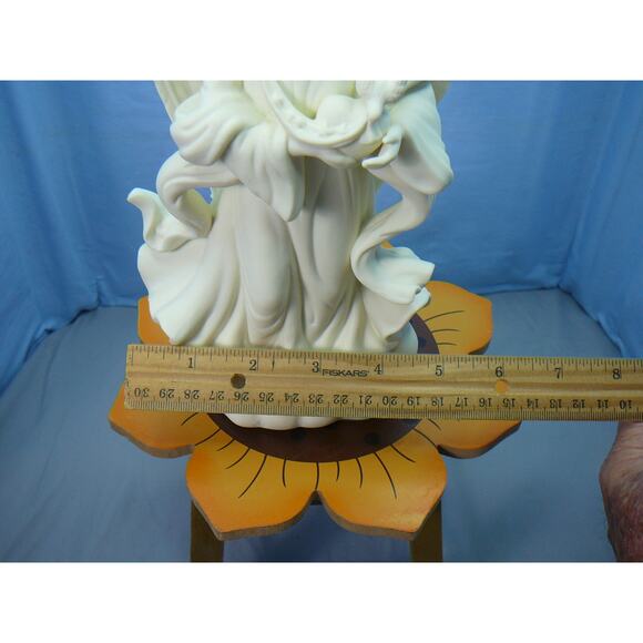 Vtg Partylite Angel of Peace Bisque Porcelain Taper Candle Holder - Picture 6 of 6